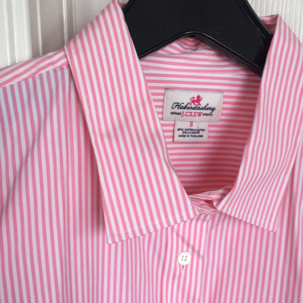 J. Crew Pink and White Striped Button-Down Shirt - Picture 2 of 5